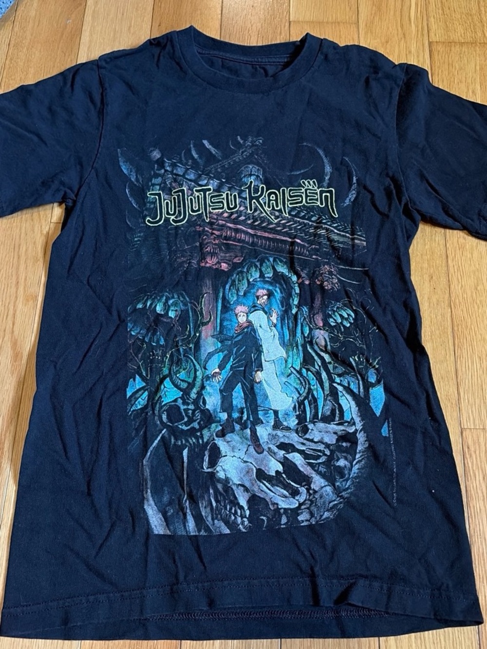 Black Graphic Tee - Anime Short Sleeve Shirt